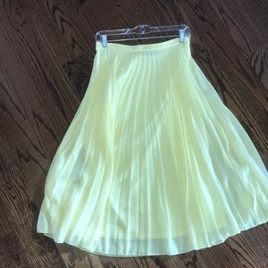 ASOS Design Yellow Pleated Lined Midi Skirt